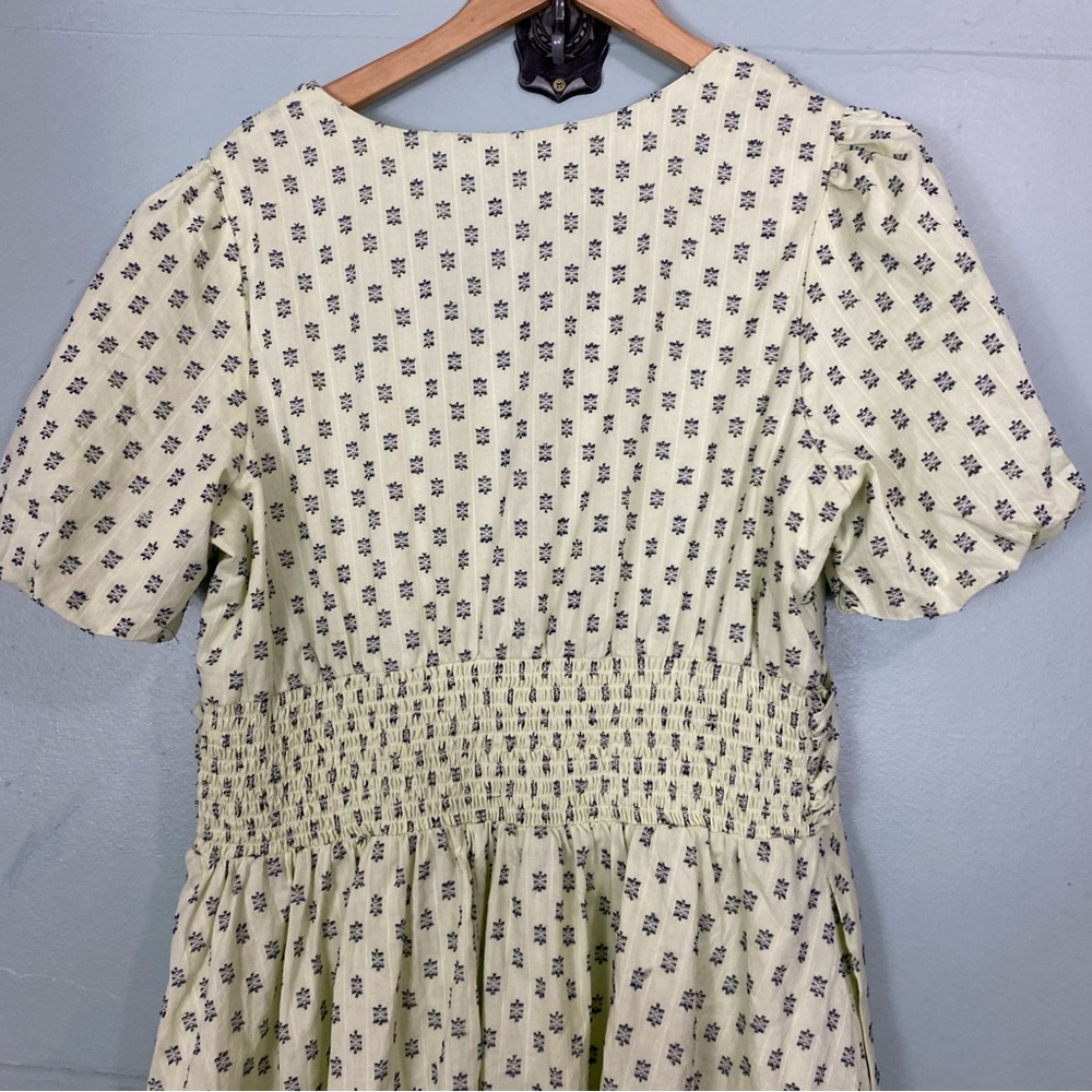 Anthropologie The Katerina Button Front Dress‎ Textured Mint Green XL Midi - Picture 8 of 8